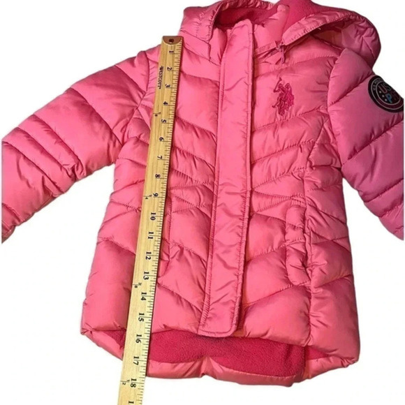 U.S. Polo Association Toddler Barbie Pink Hooded Puffer Jacket Size 3T - Picture 3 of 9
